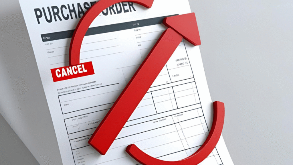 How to cancel Purchase Order using X++ code